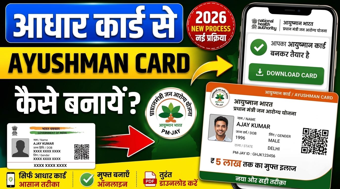 आयुष्मान कार्ड कैसे बनाएं आधार से | Ayushman Card Kaise Banaye pmjay